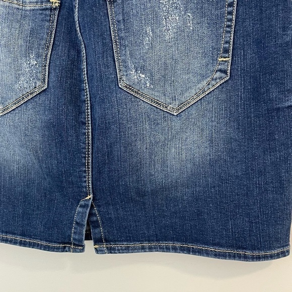 Mavi Denim Mini Skirt Womens S Blue Jean Casual Summer Y2K Straight Distressed - Picture 8 of 11